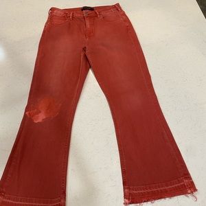 Scotch&Soda Faded Red Cropped Jeans damage  leg from Satin remover with bleach